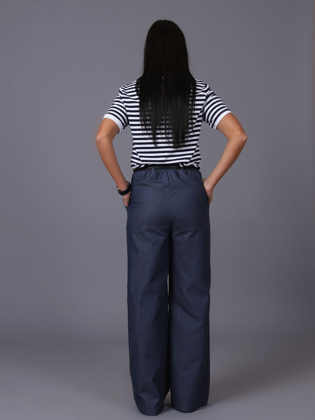 Женские Брюки широкие палаццо. С046 Джинс от фабрики Спортсоло