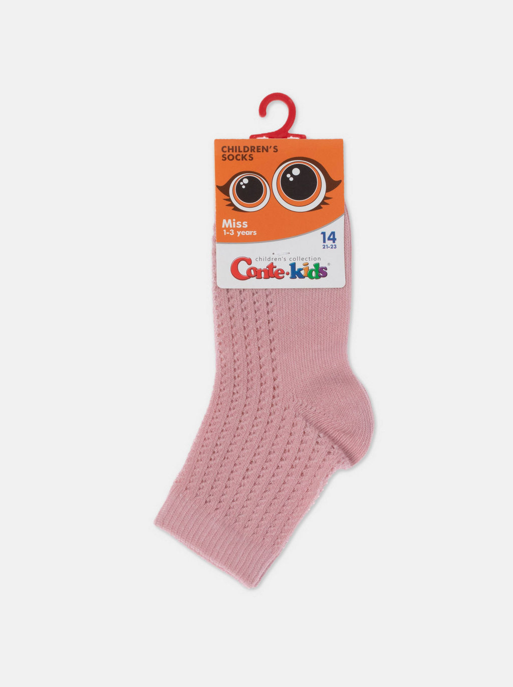 Цена за 2 пары CONTE-KIDS Ажурные носки MISS пепельно-розовый