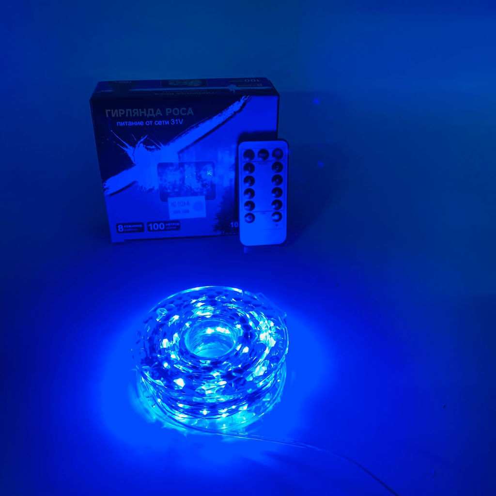 Гирлянда Роса 100 м на катушке медный провод 1000 LED (арт. HZ-112A) - Ип лебедев о.ю фото 4