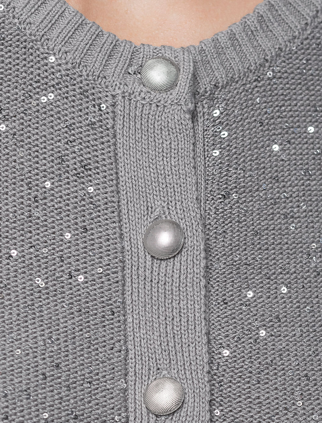 VILATTE / Жакет из хлопковой пряжи с пайетками  фото 2