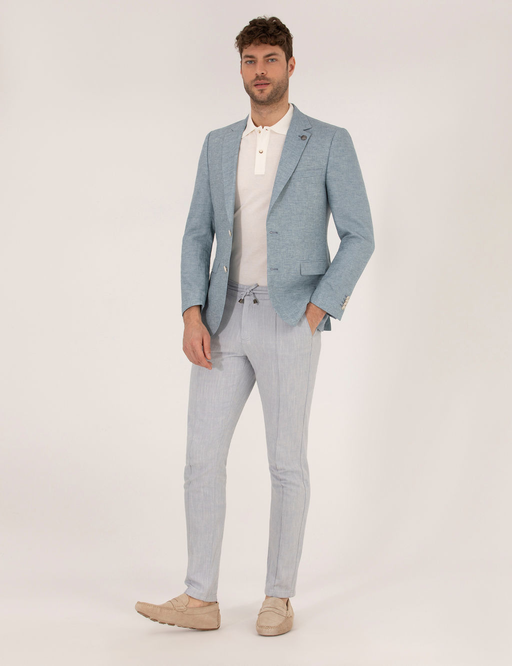 Mavi Ekstra Slim Fit Keten Kar___ml_ Blazer Ceket