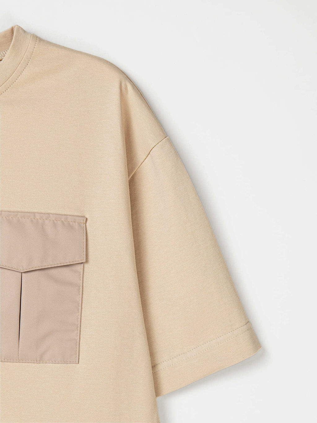 Футболка оверсайз Крем-брюле с карманом 7+ - Bungly фото 5