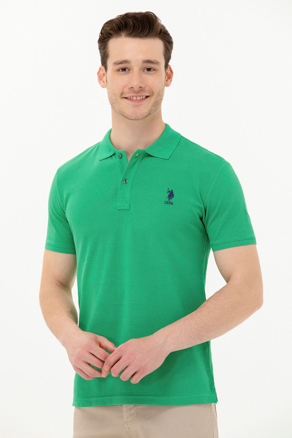 Мужская зеленая базовая футболка - U.s. polo assn фото 3