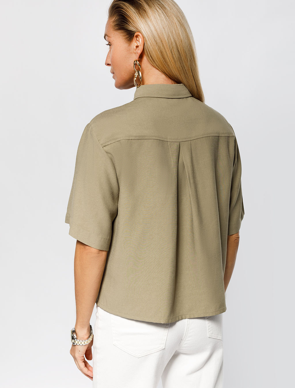 VILATTE / Блузка в стиле сафари из плотного лиоцелла  фото 3