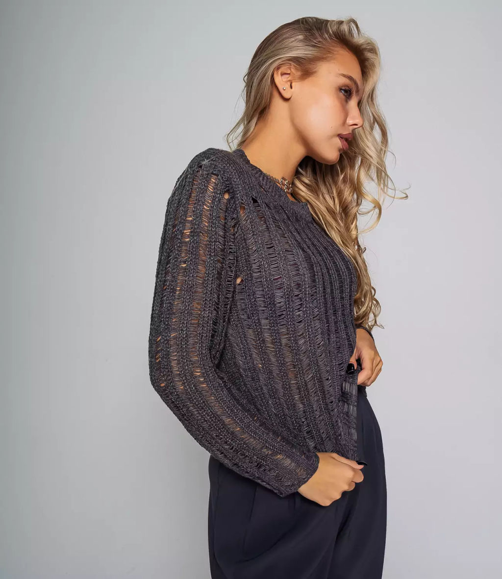 Джемпер #КТ8938, тёмно-серый