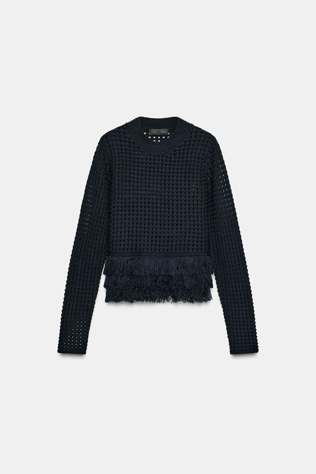 FRINGED PLAID KNIT JUMPER - Zara фото 3
