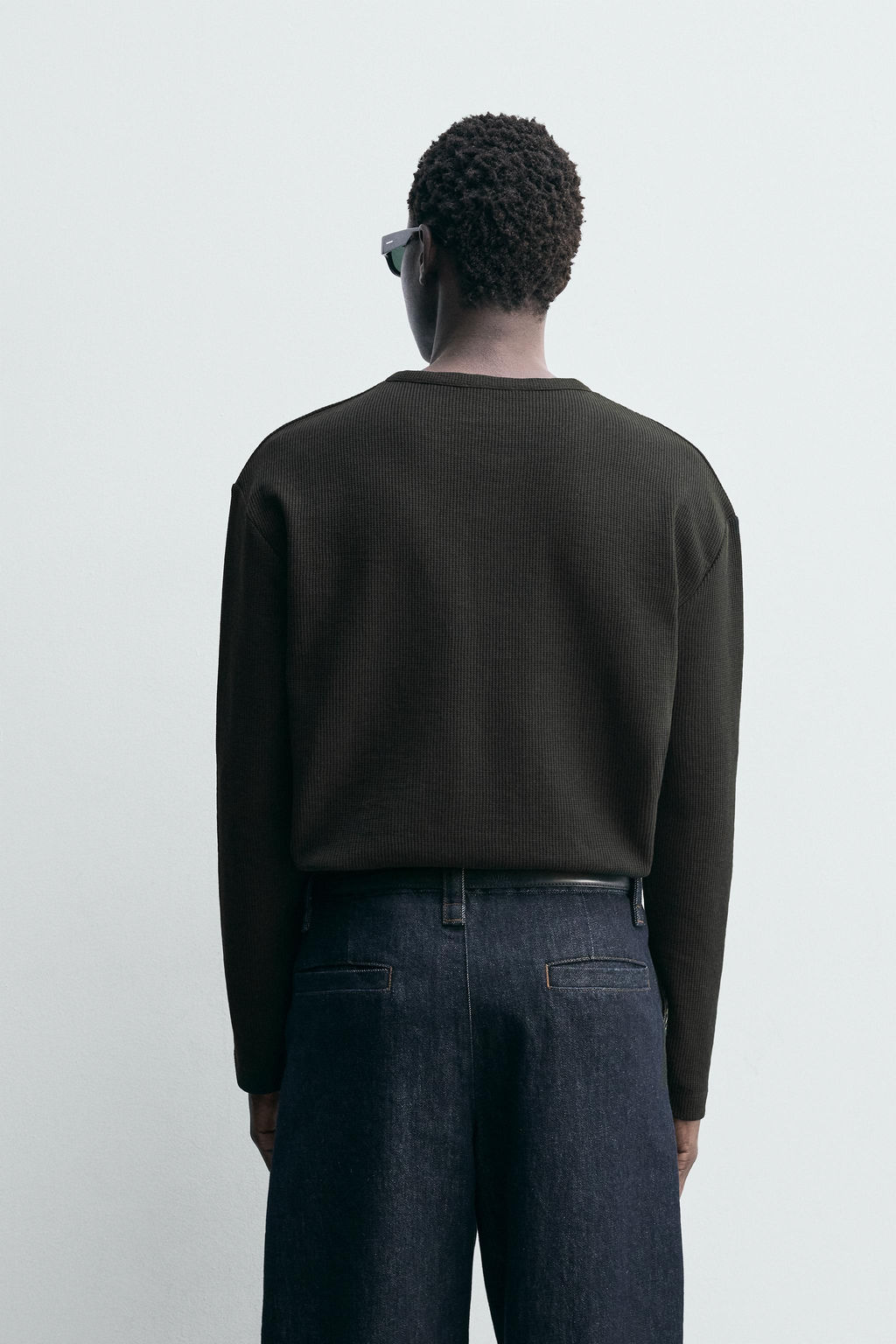 RIBBED HENLEY NECK T-SHIRT - Zara фото 3