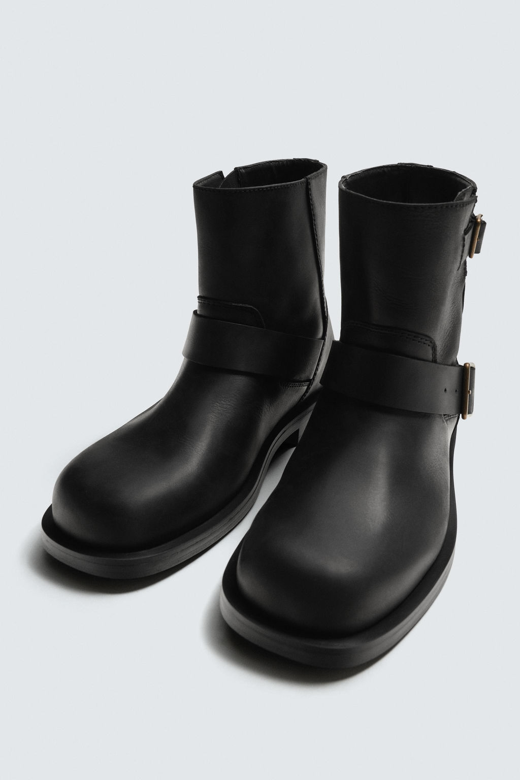 BUCKLED LEATHER BOOTS