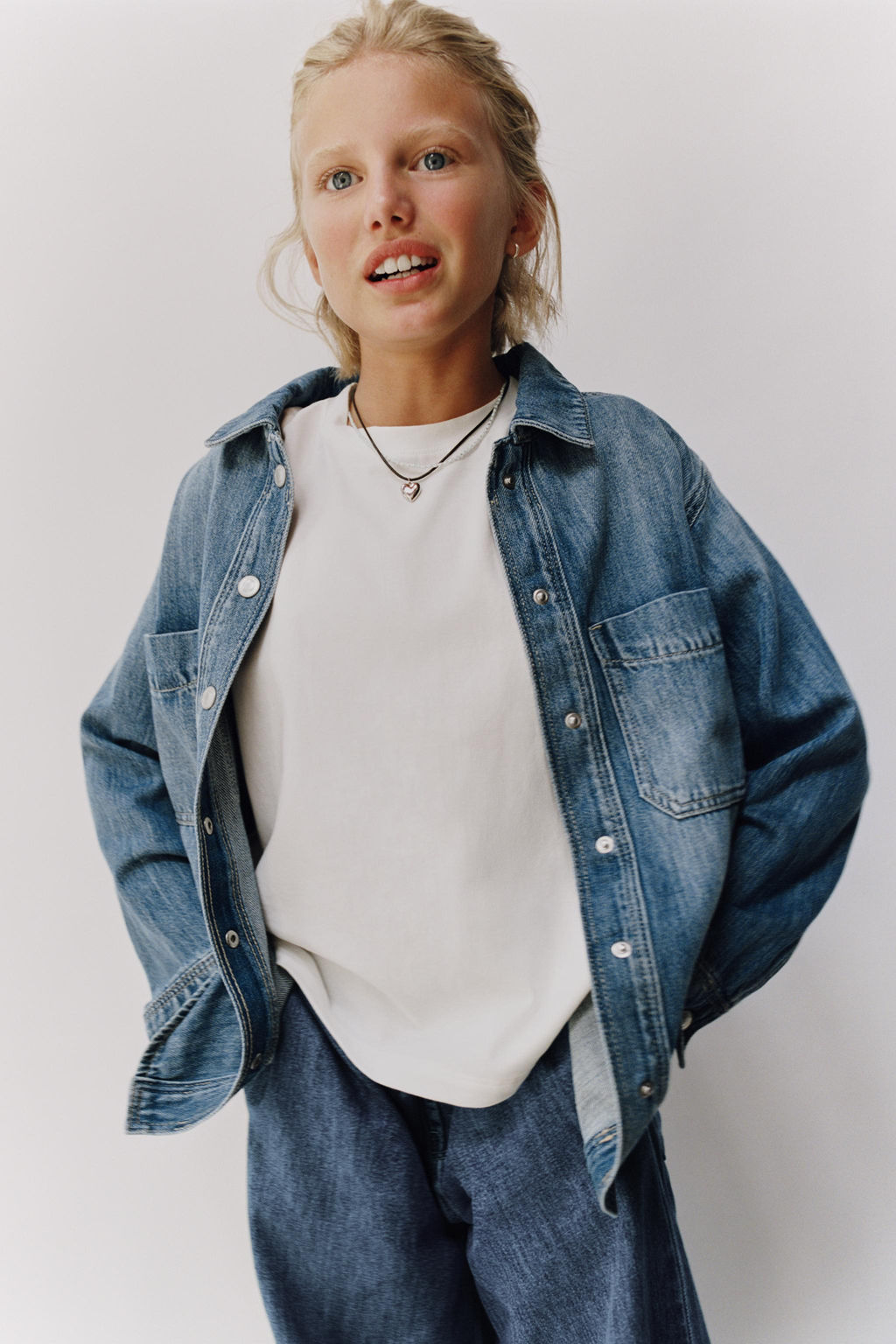 DENIM OVERSHIRT - Zara фото 5