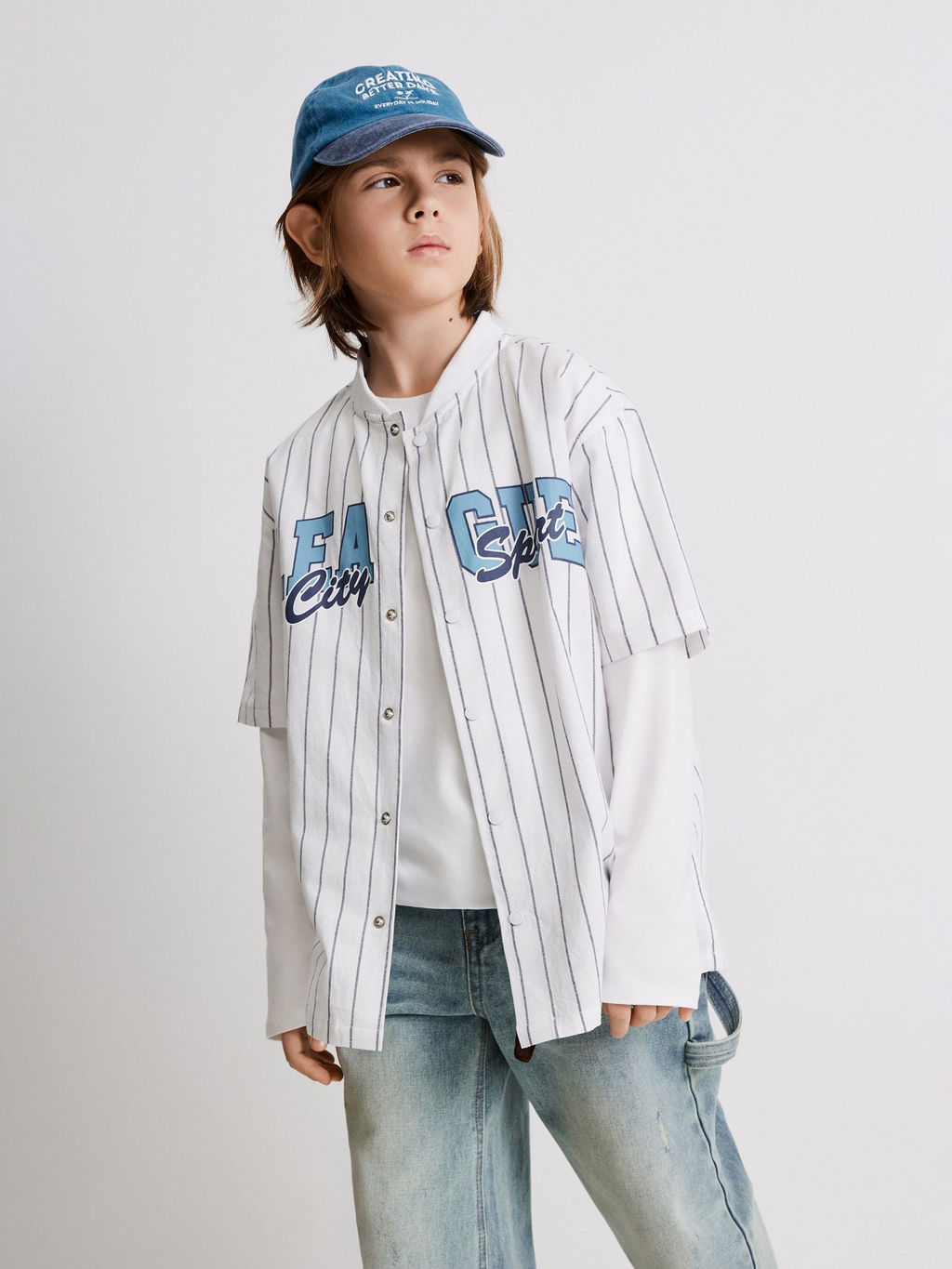 ACOOLA / Сорочка верхняя детская для мальчиков Ferhado сине-белая полоска  фото 6