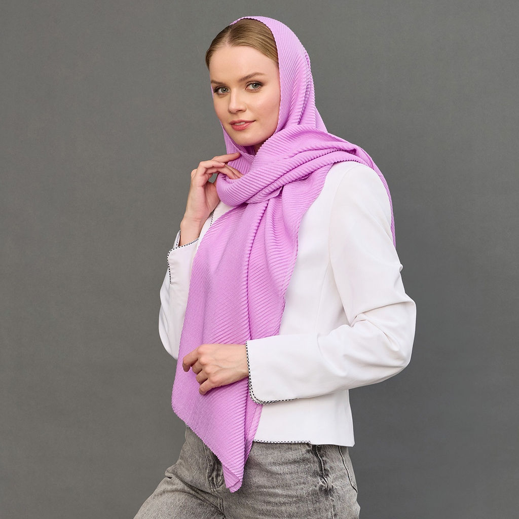 Палантин 170 х 70 см, цвет сиреневый - Мастерская ПОКРОВ фото 4