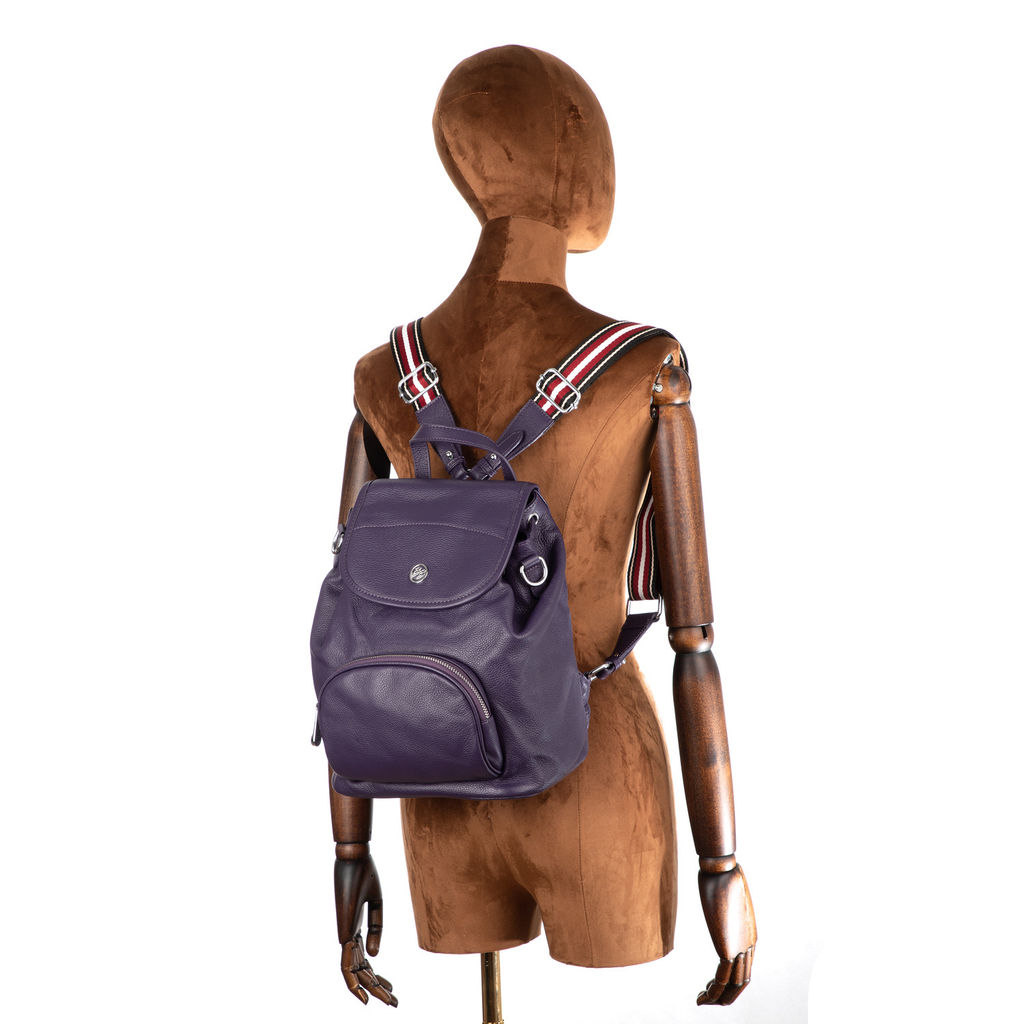 18034 dark blue, женский кожаный рюкзак Barcelo Biagi