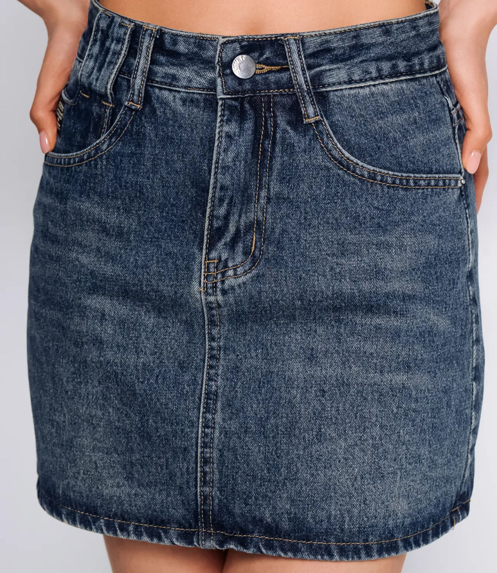 Джинсовая юбка #КТ9553, синий