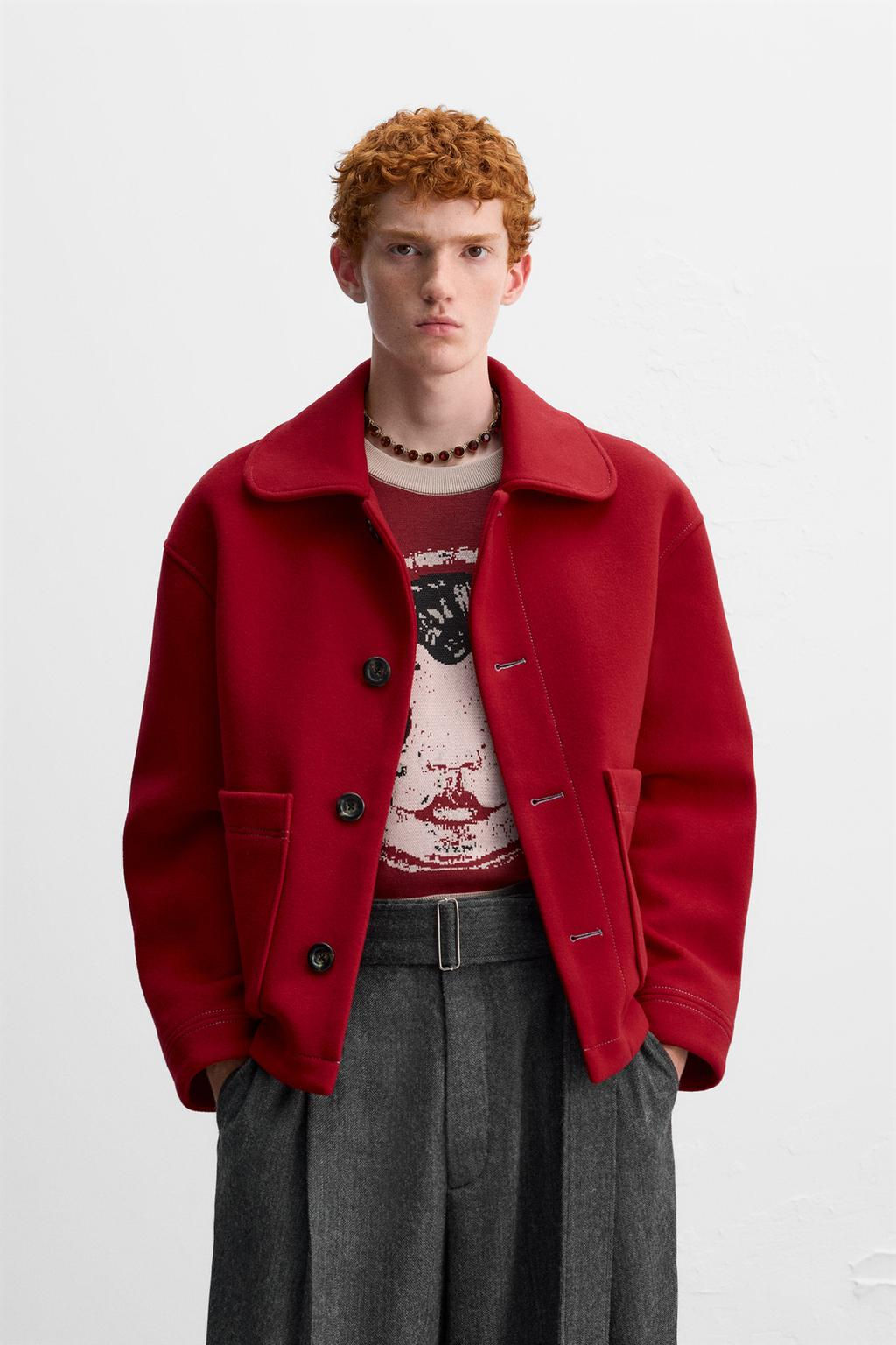 TOPSTITCHED CLOTH JACKET X HARRY LAMBERT - Zara фото 2