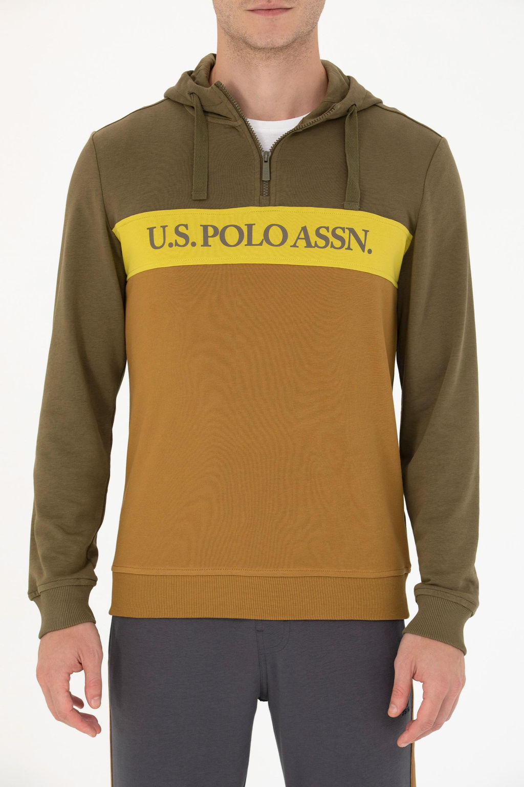 U. S. Polo Assn Мужская толстовка цвета хаки с капюшоном - U.s. polo assn фото 20