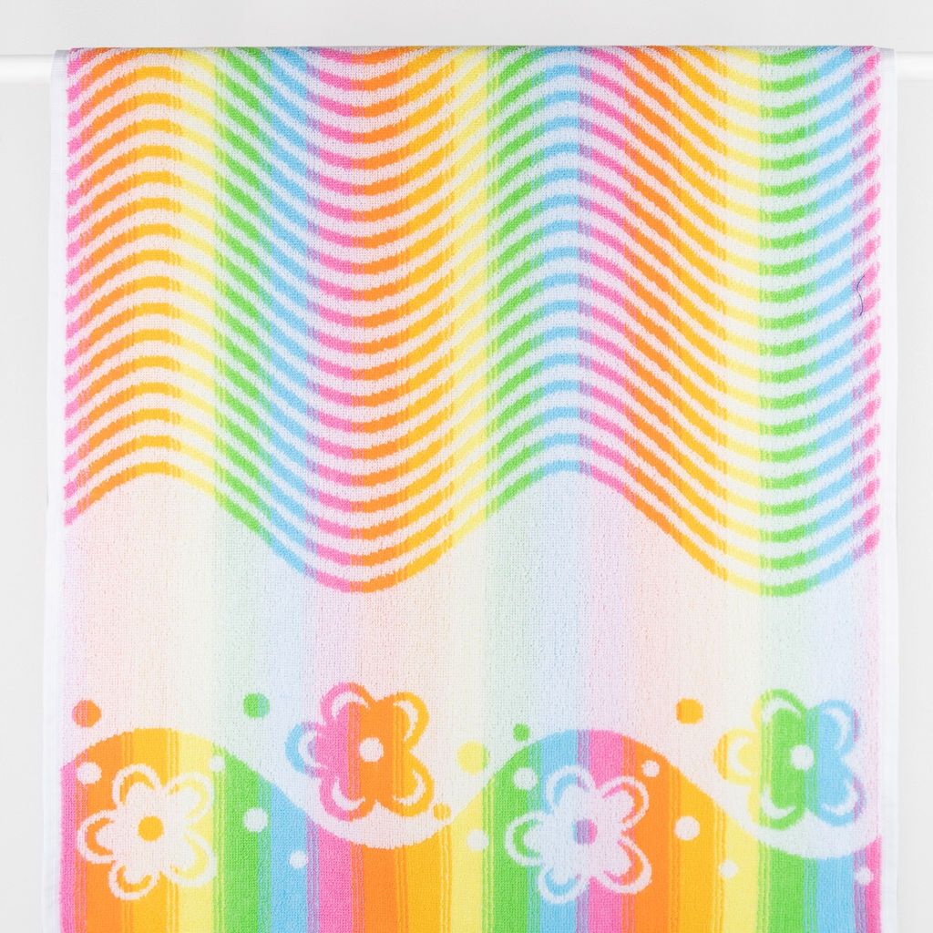 6с103.412ж1 Лето (св.радужка) Полотенце махровое 50х90см