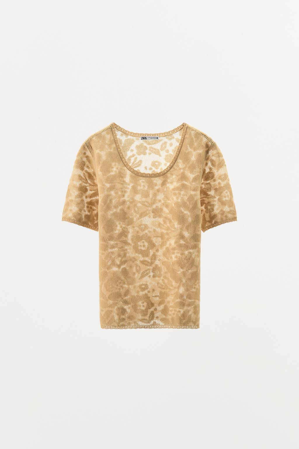 JACQUARD KNIT T-SHIRT - Zara фото 3
