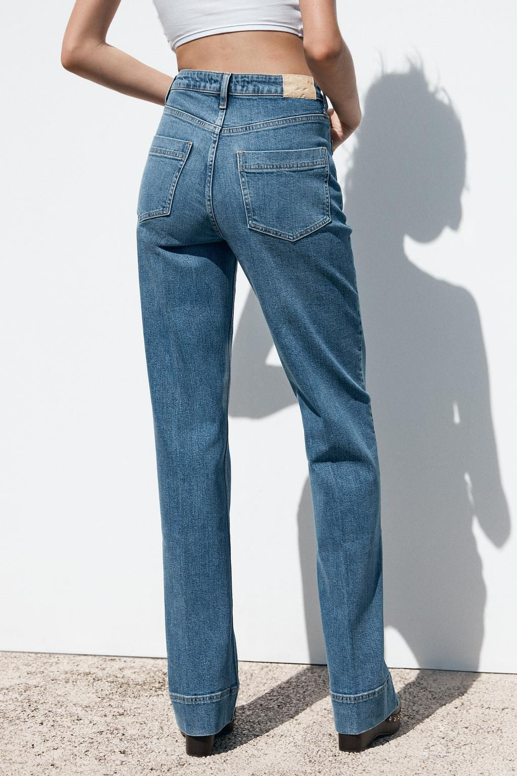 Z1975 HIGH-WAIST JEANS WITH PATCH POCKETS - Zara фото 8