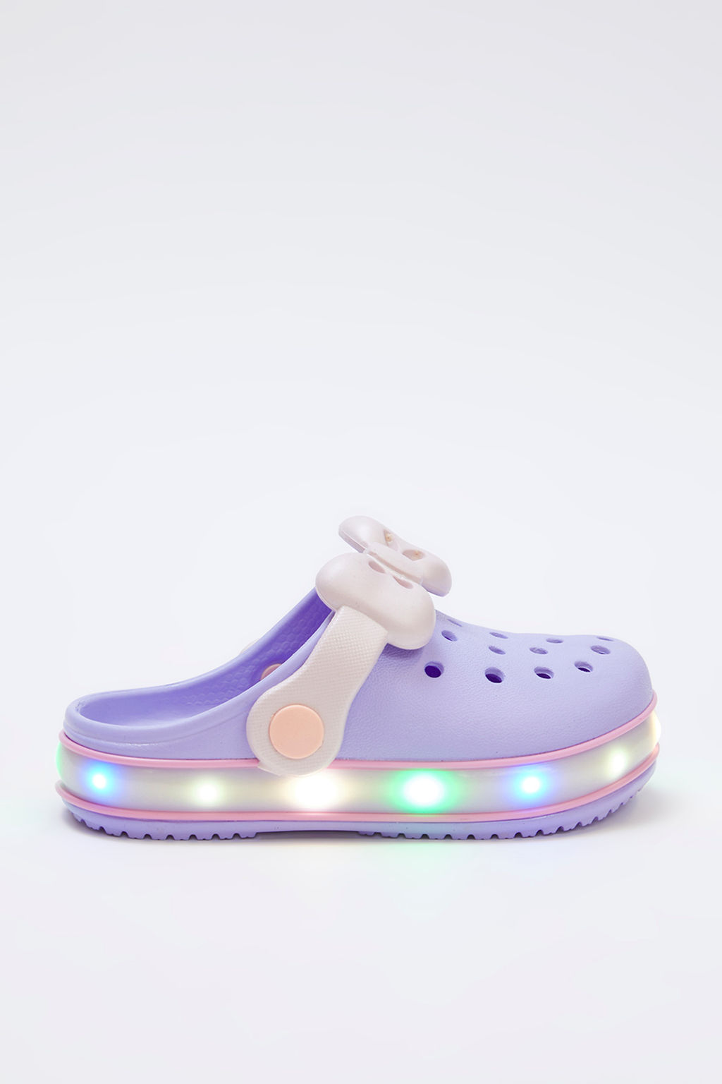 Lila Is?kl? Fiyonklu Detayl? Hafif Taban Kucuk K?z Cocuk Kids Eva Sandalet Terlik TAKSS25SD00045