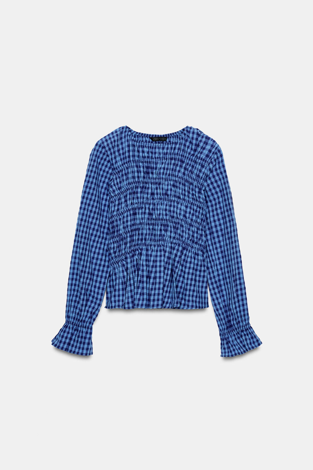 GINGHAM SHIRT WITH ELASTICATED DETAIL - Zara фото 10