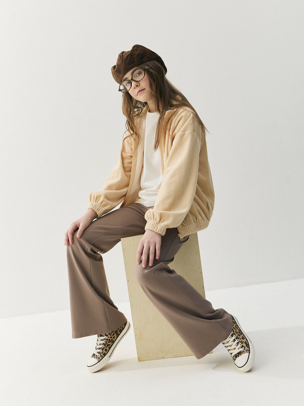 Брюки клеш Тауп облегченные 7+ - Bungly фото 5