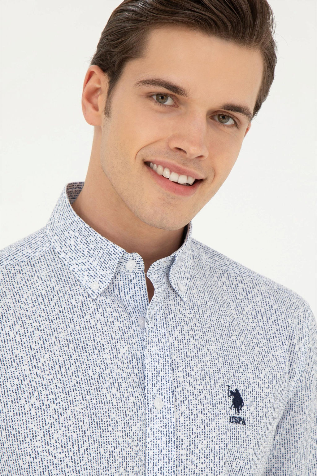 Мужская темно-синяя рубашка с длинным рукавом - U.s. polo assn фото 2