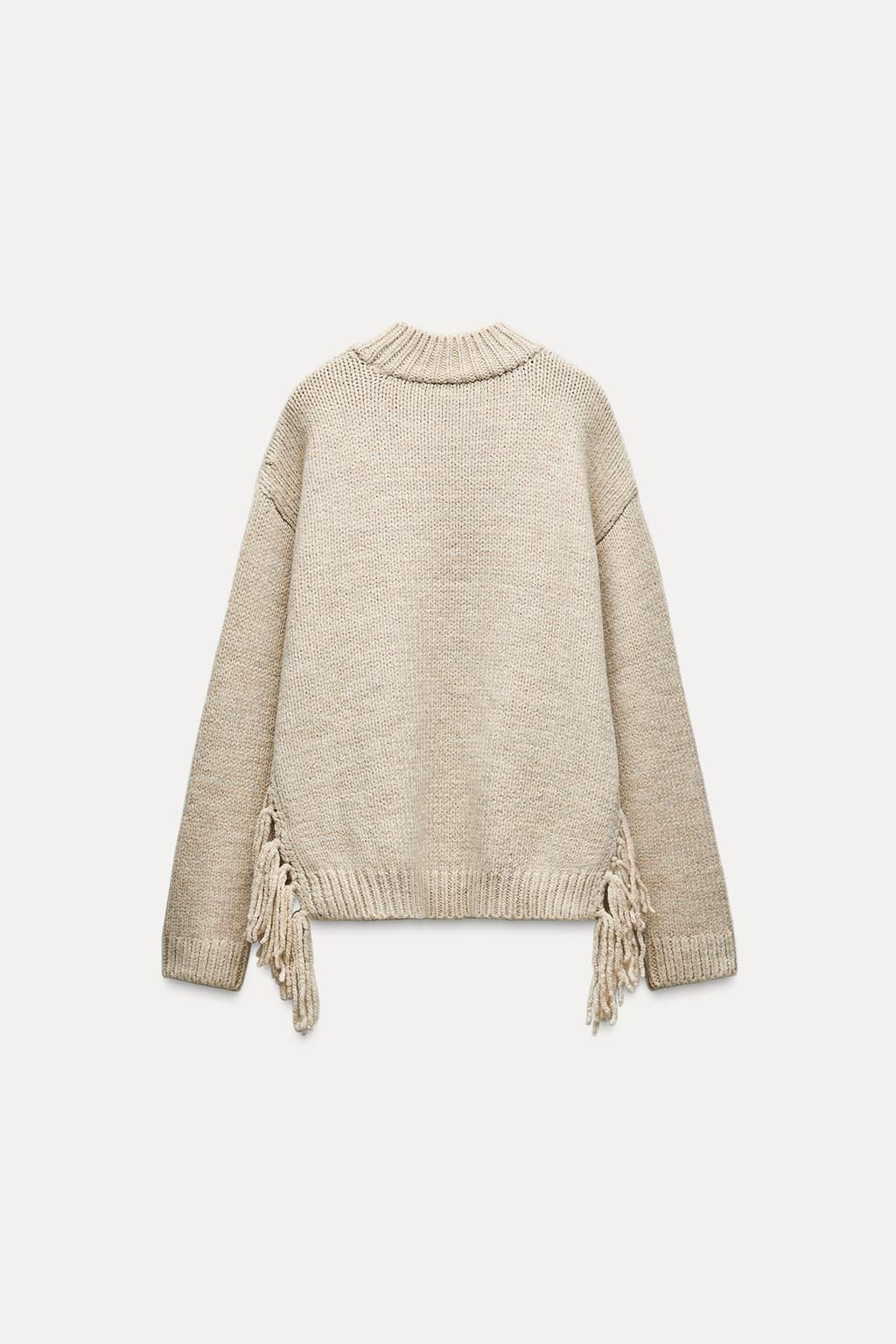 FRINGED KNIT SWEATER - Zara фото 8