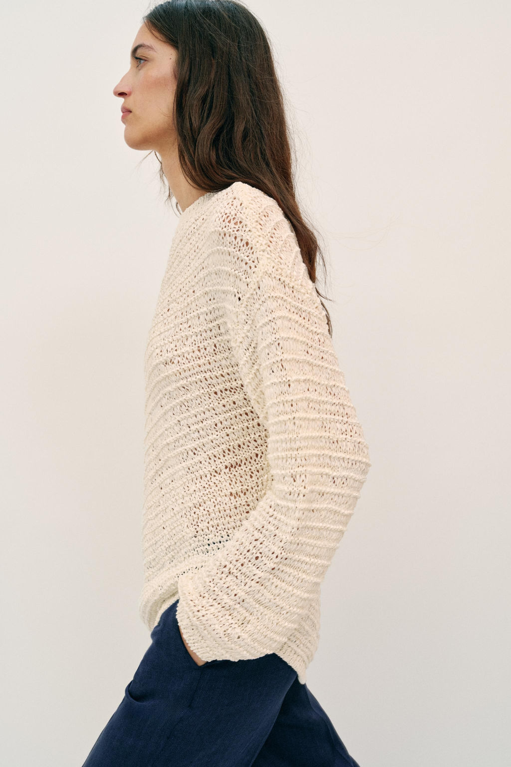 JERSEY OVERSIZE PUNTO BAJO ASIM?TRICO / crudo-blanco - Zara фото 3