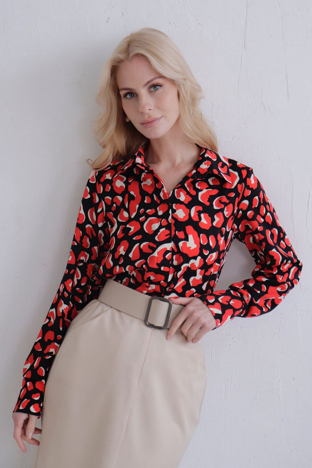 11538 Рубашка с супатной застёжкой красно-чёрная - Martichelli фото 2