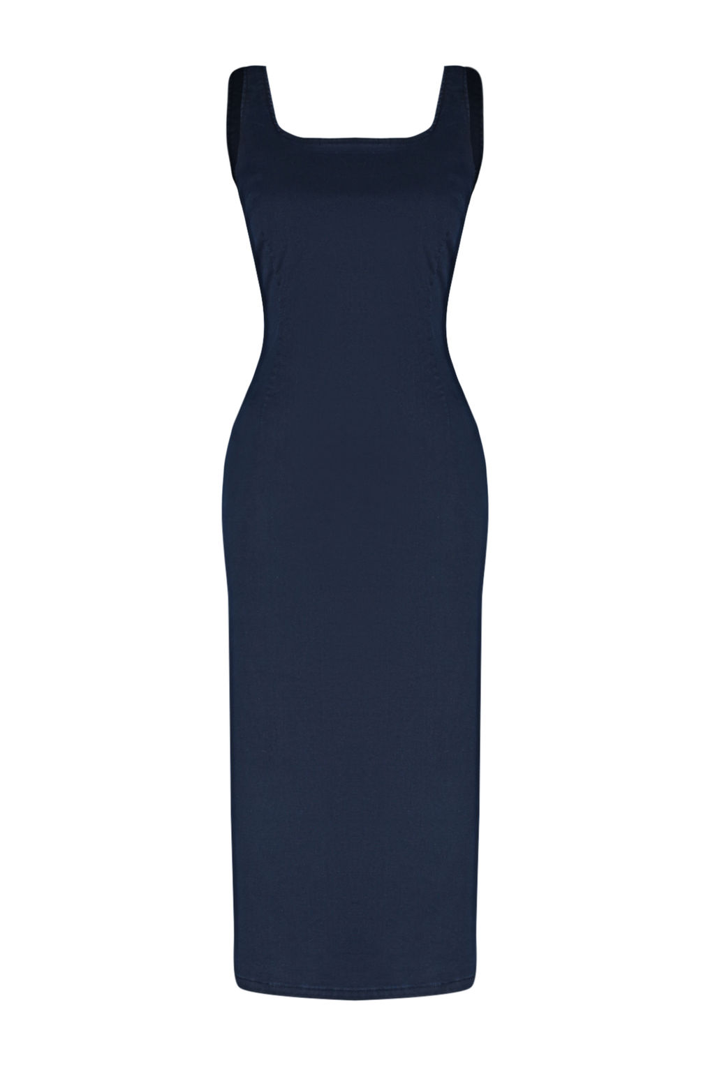 TRENDYOLMILLA Koyu Mavi Dikis Detayl? Denim Midi Elbise TWOSS24EL00380 фото 12