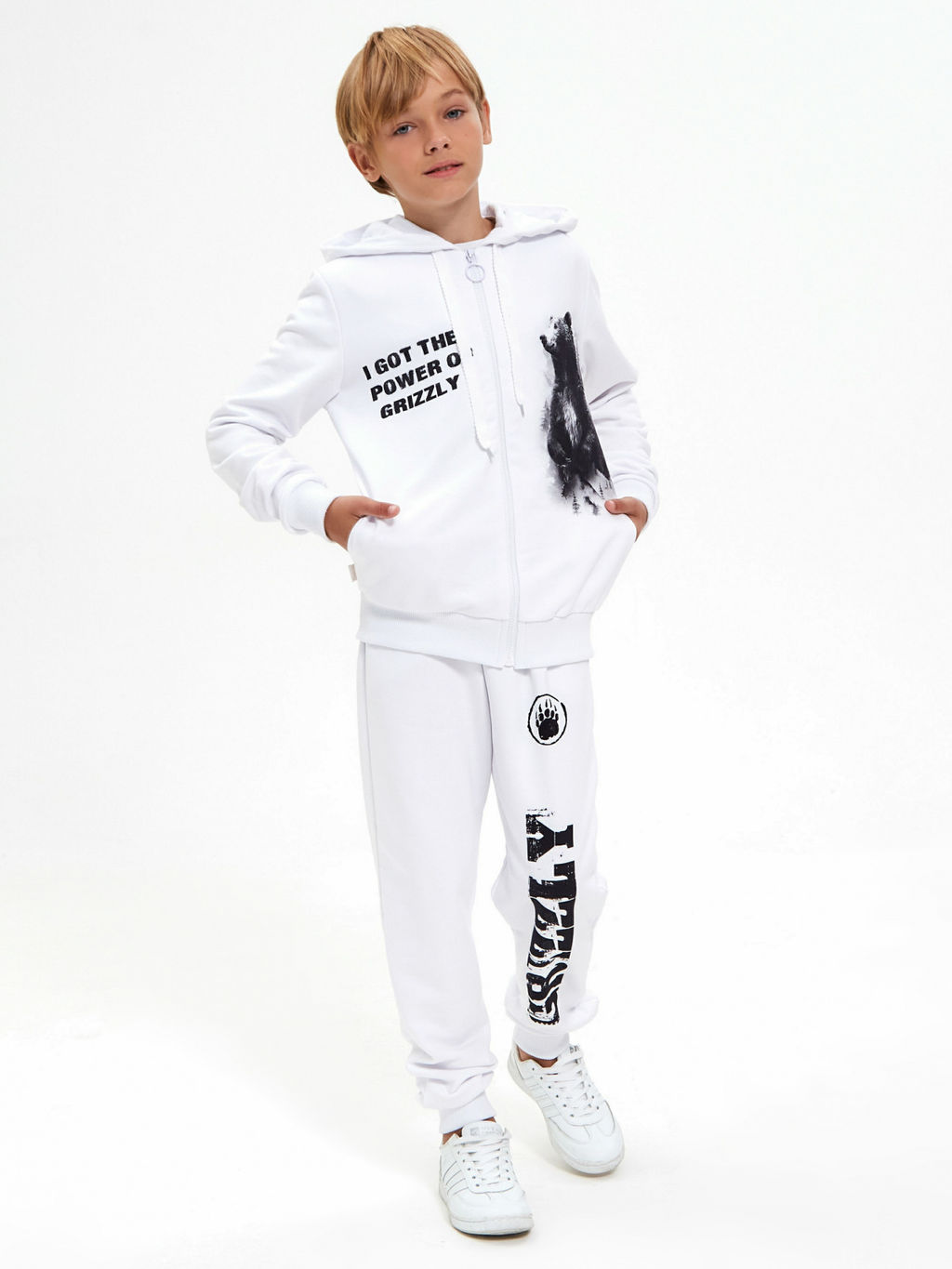 Спортивный костюм "Гризли",белый