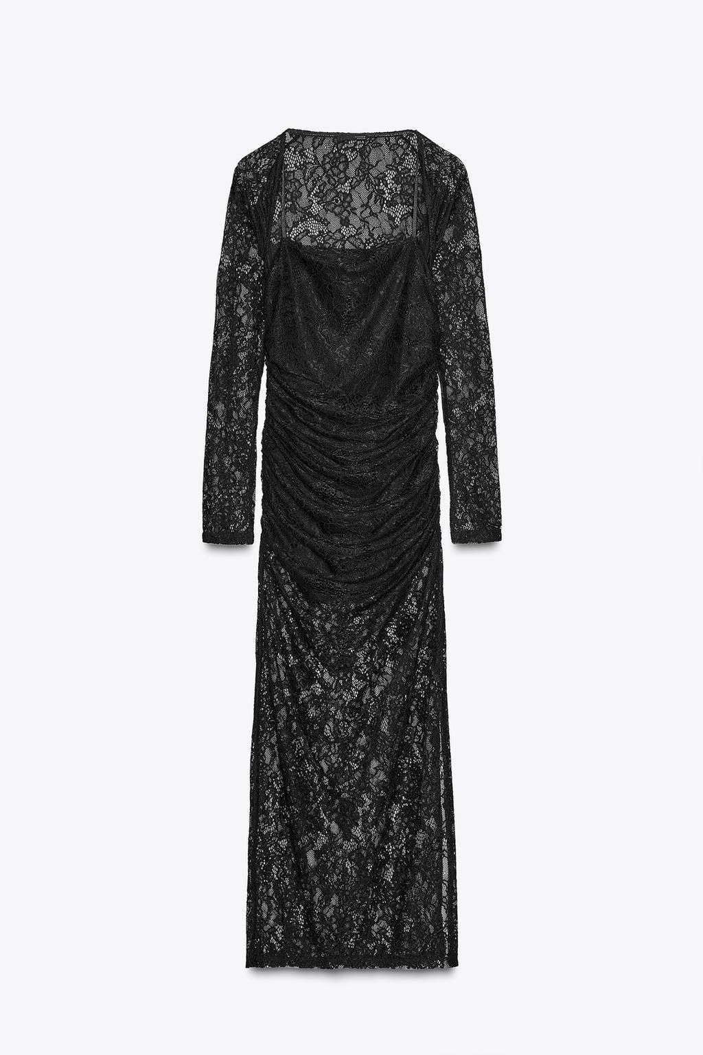 LACE MIDI DRESS WITH CUFFS - Zara фото 6