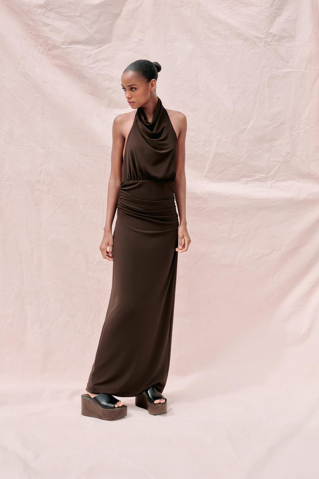LONG HALTER DRESS WITH OPEN BACK - Zara фото 12