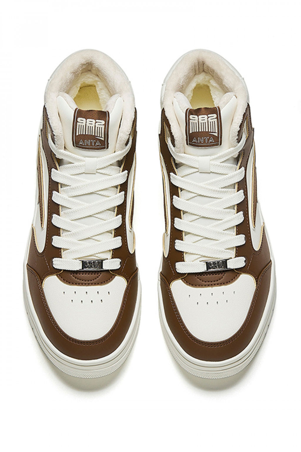 Кеды повседневные утепленные Бежевый/Коричневый