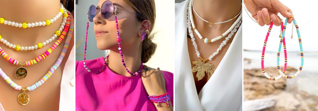 Бусины плоские 6 мм на леске 40 см (5 шт) SF-7285, ярко-розовый - No name фото 4