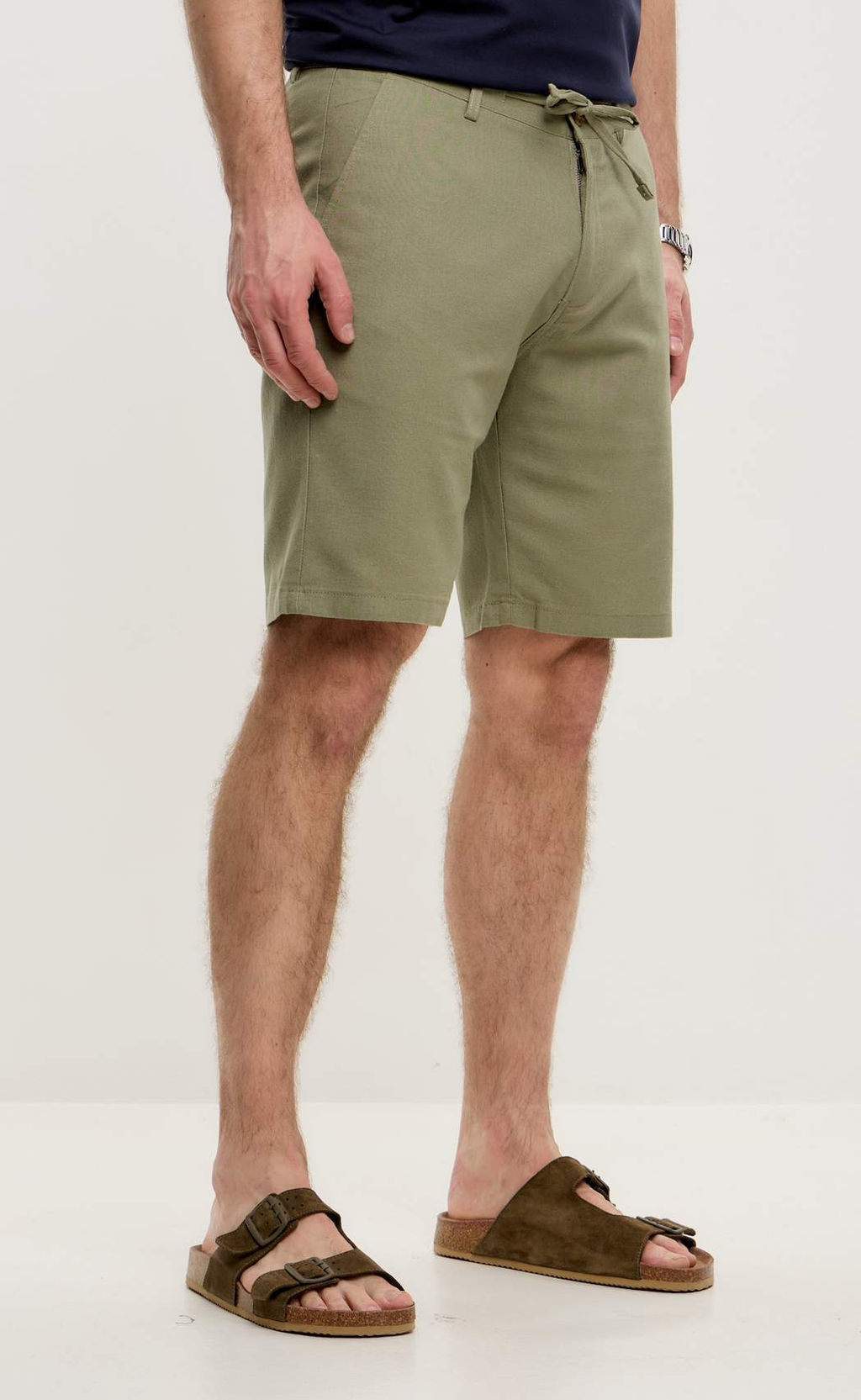 Шорты лен F111-0960-1 olive