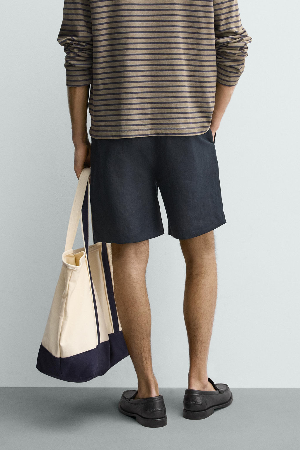 BERMUDA REGULAR FIT 100% LINO / Marino