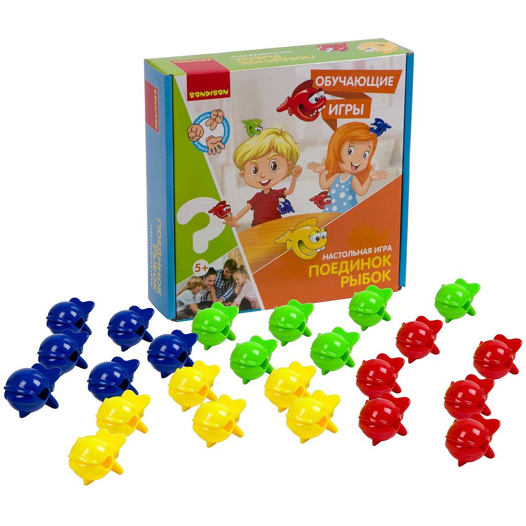 Обучающие игры Bondibon Настольная игра ПОЕДИНОК РЫБОК, BOX 22x21x5.6 фото 15