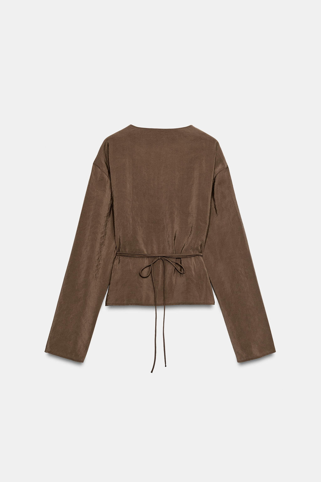 CAMISA KIMONO LAZADA / Marr?n oscuro - Zara фото 7