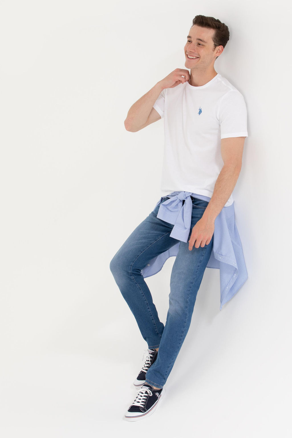 Erkek Beyaz Bisiklet Yaka Ti__rt