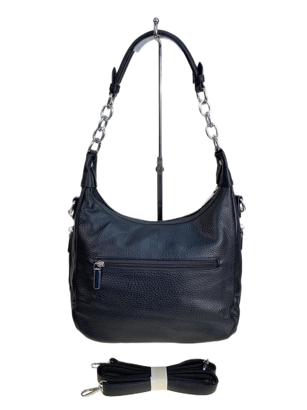 Женская сумка из искусственной кожи и натуральной замши, цвет черный - Greta фото 2