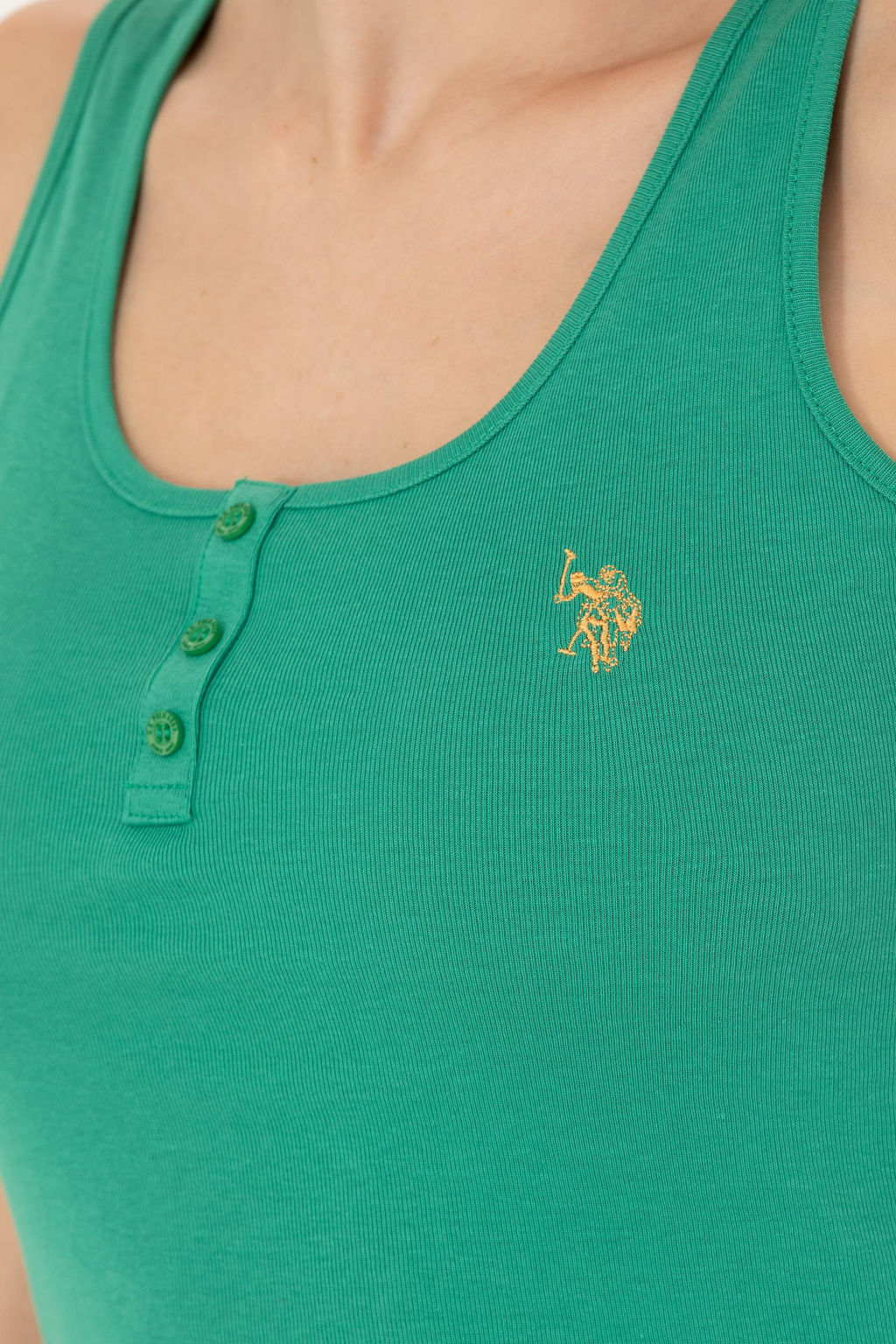 Kad_n Ye_il Basic Bisiklet Yaka Ti__rt - U.s. polo assn фото 7