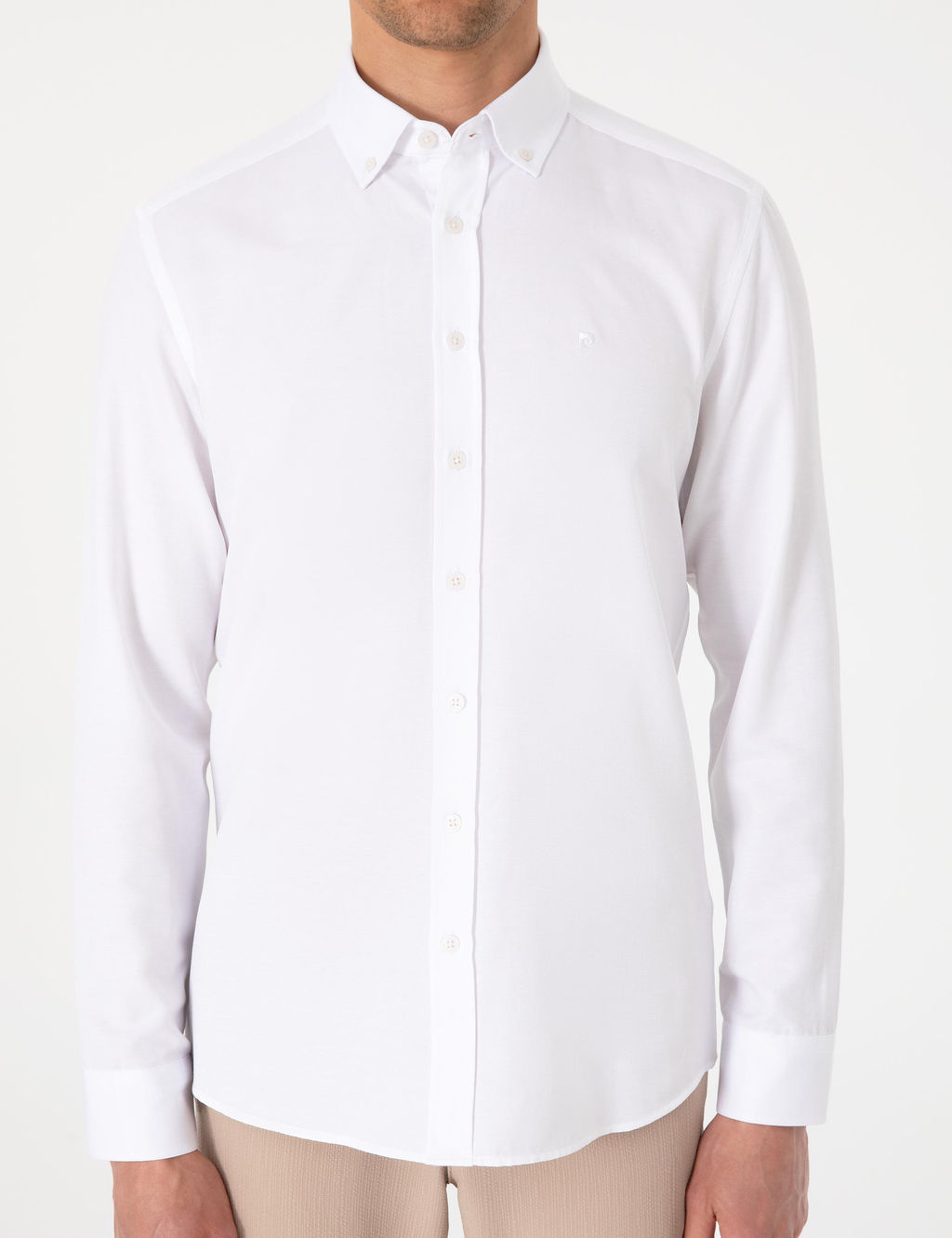 Beyaz Oxford Slim Fit Kolay _t_lenebilir G_mlek - Pierre cardin фото 6