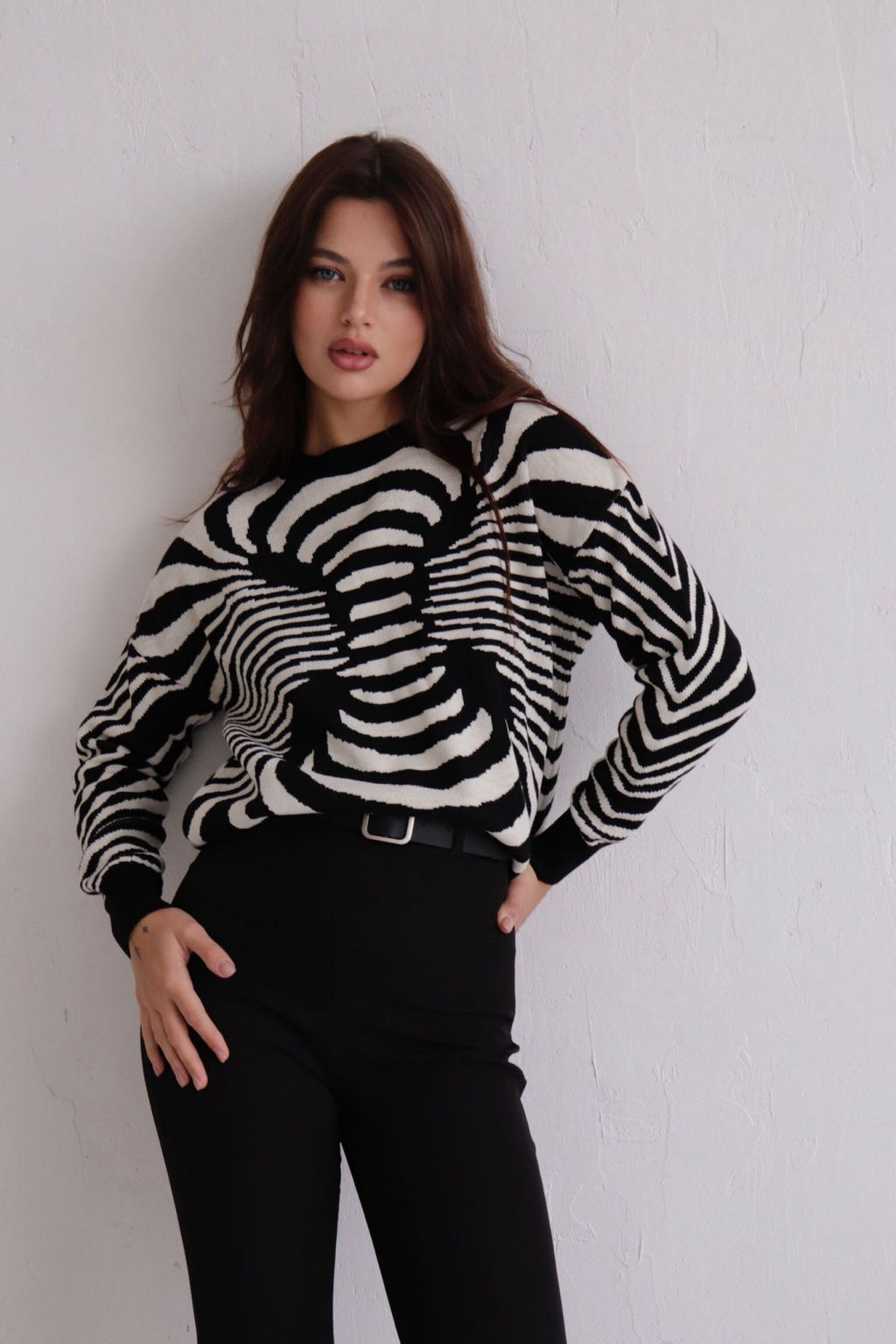 10446 Джемпер чёрно-белый - Martichelli фото 25