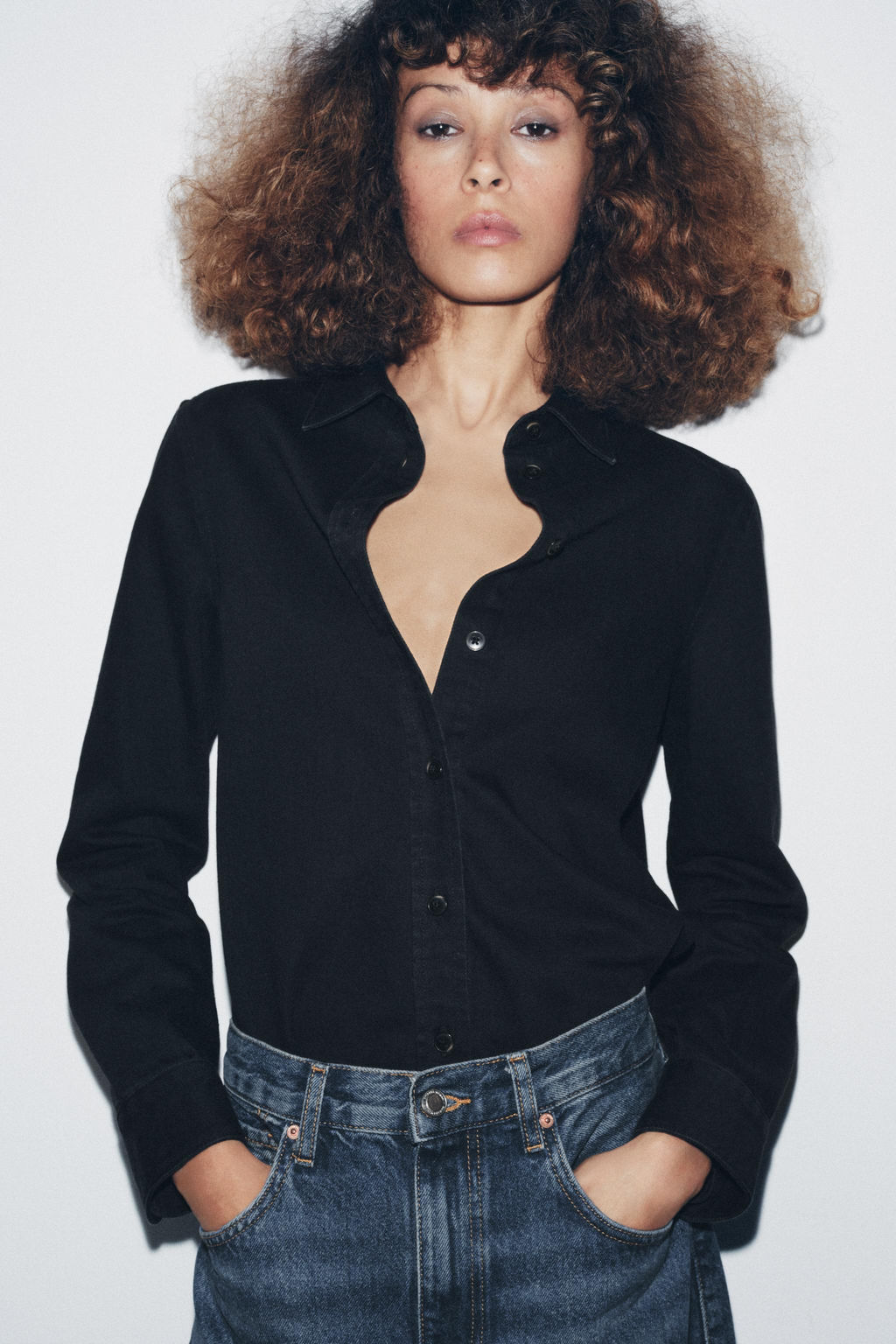 ZW COLLECTION SLIM DENIM SHIRT - Zara фото 6