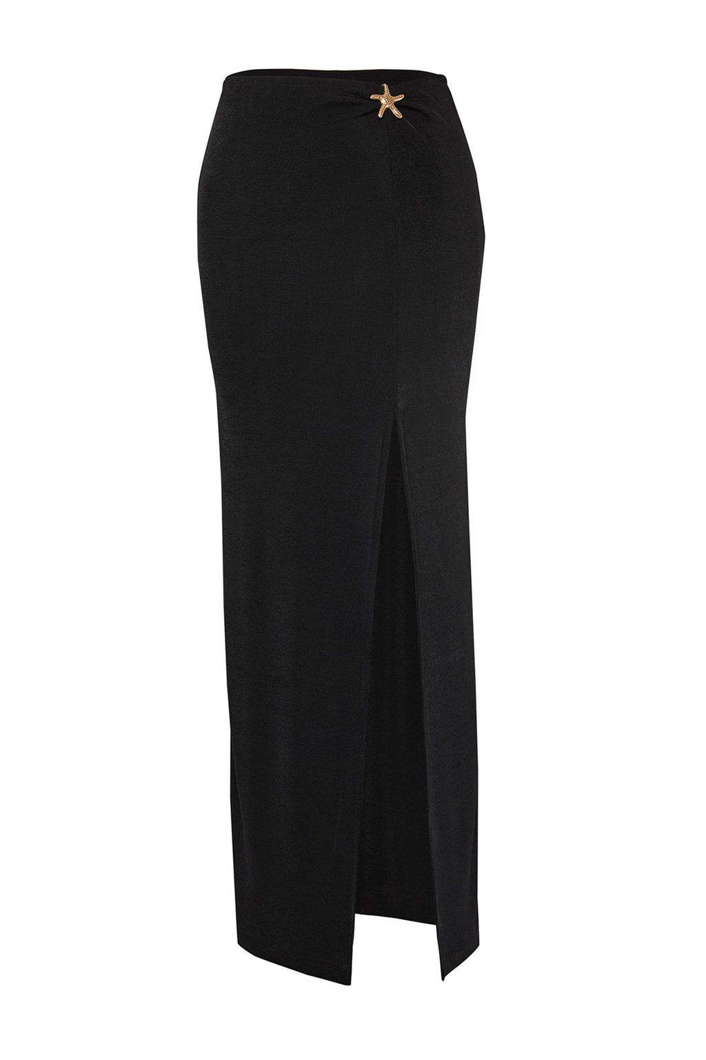 Siyah Orme Aksesuar Detayl? Maxi Plaj Etek TBESS25ET00000