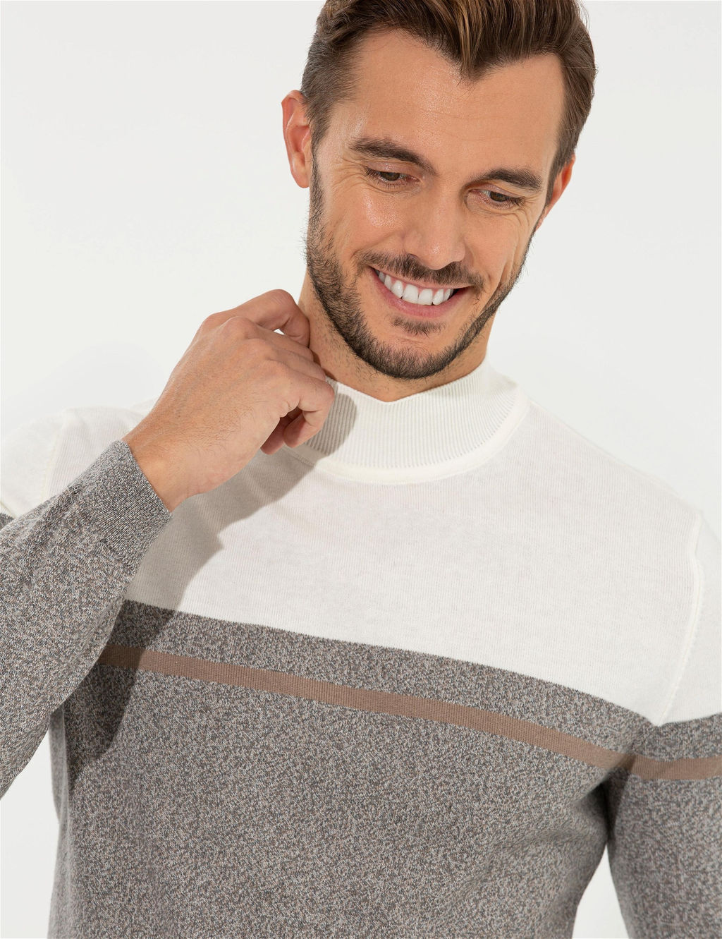 Vizon Melanj Slim Fit Bal_k__ Yaka Triko Kazak - Pierre cardin фото 3