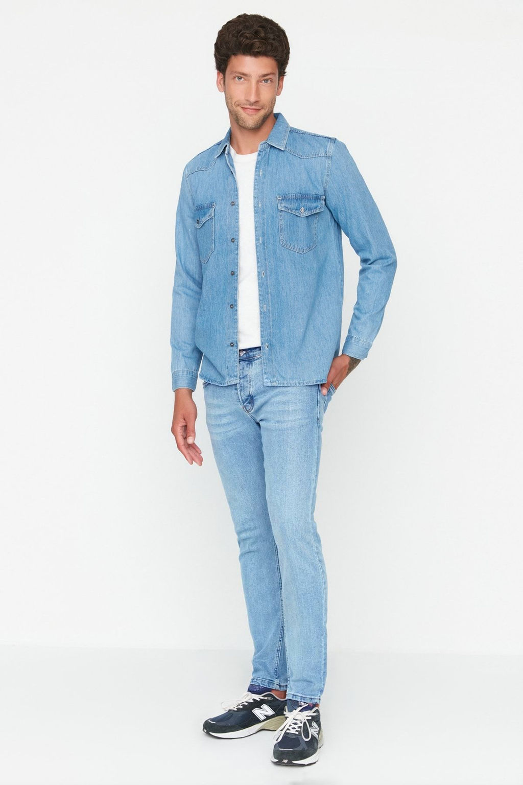 TRENDYOL MAN Siyah Skinny Fit Esnek Kumas Dar Kesim Jeans TMNAW23JE00047 - Trendyolmilla фото 50
