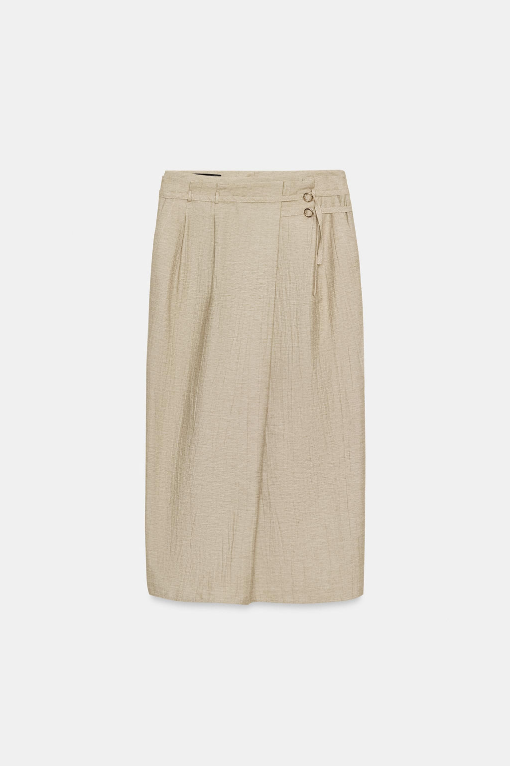 FALDA MIDI CINTUR?N / Tostado - Zara фото 8