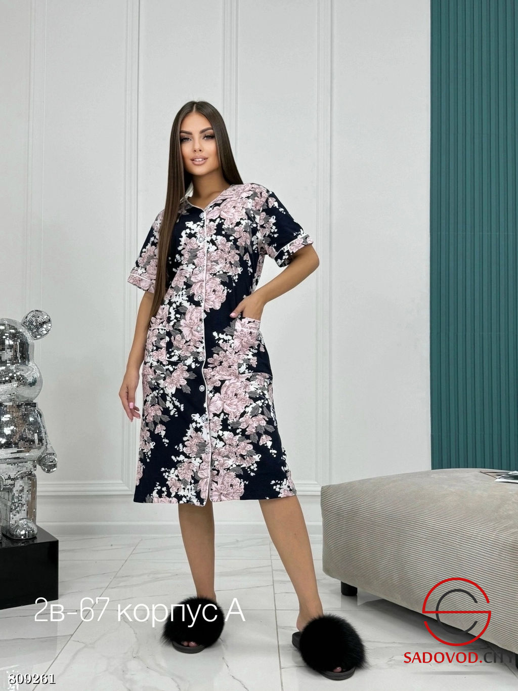 халат женский на пуговицах - Bruno фото 2